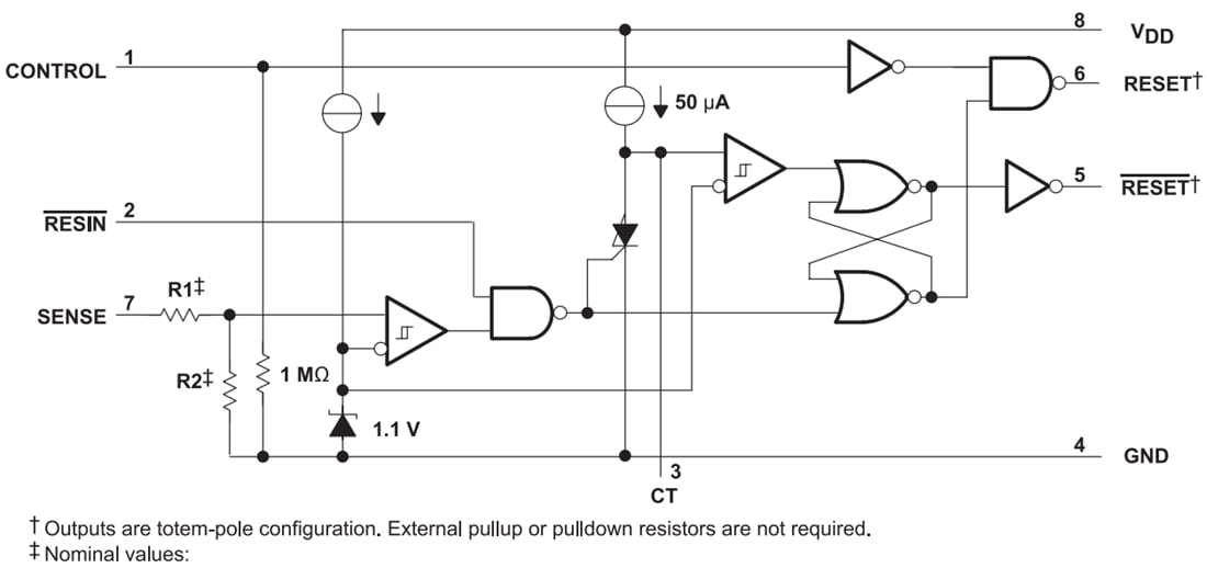 Block Diagram - Texas Instruments TLC77 Micropower Supply Voltage Supervisors