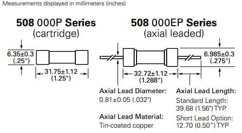 Littelfuse 508 Lead-Free 3AB Fuses