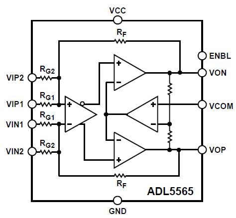 Block Diagram - Analog Devices Inc. ADL5565 6GHz Differential Amplifier