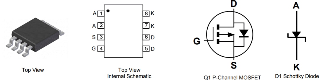 Mechanical Drawing - Diodes Incorporated DMS2085LSD MOSFET w/ Integrated Schottky Diode