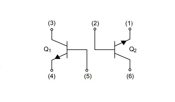 Schematic - onsemi NST650 Dual-Matched PNP Transistors