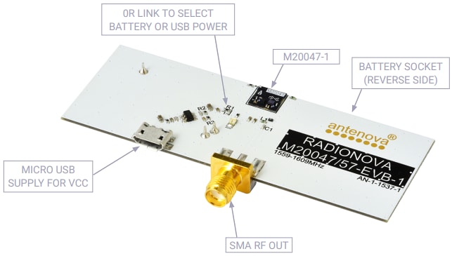 Antenova M20047-1 Active Antenna Module Reference Board