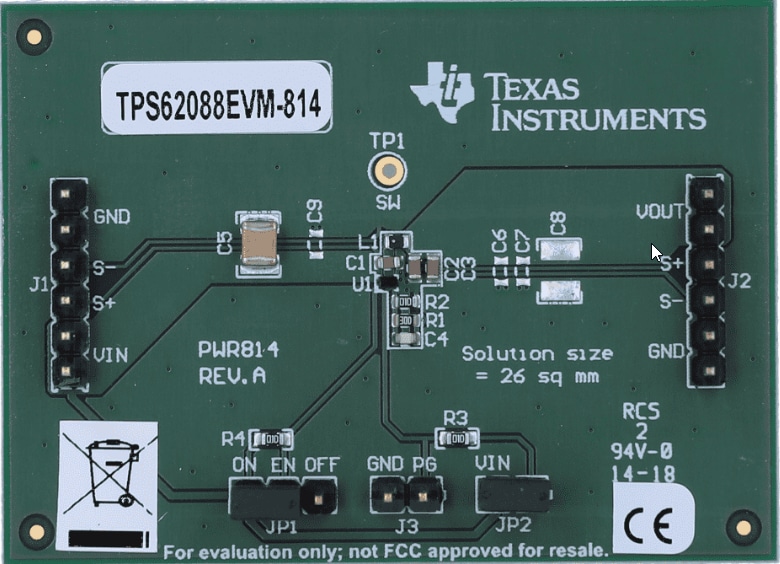 Mechanical Drawing - Texas Instruments TPS62088EVM-814 Converter Evaluation Module (EVM)