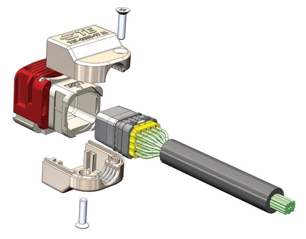 Mechanical Drawing - TE Connectivity DMC-MD Shielded Cable Clamp