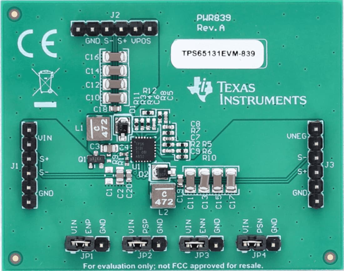 Mechanical Drawing - Texas Instruments TPS65131EVM-839 Evaluation Module (EVM)