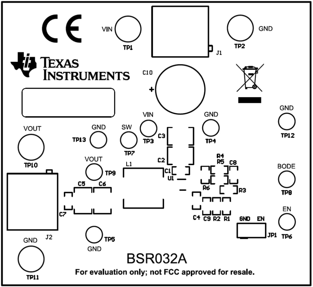 Mechanical Drawing - Texas Instruments TPS563231EVM-032 Converter Evaluation Module