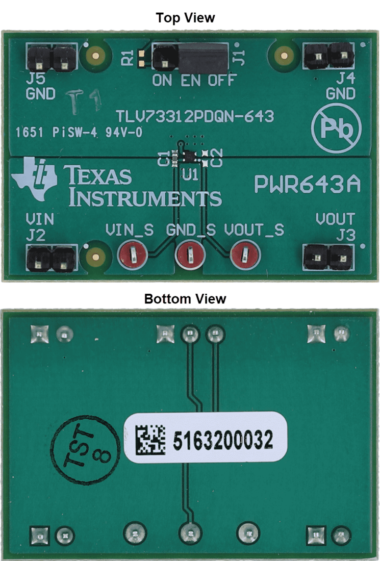 Mechanical Drawing - Texas Instruments TLV73312PEVM-643 Evaluation Module (EVM)