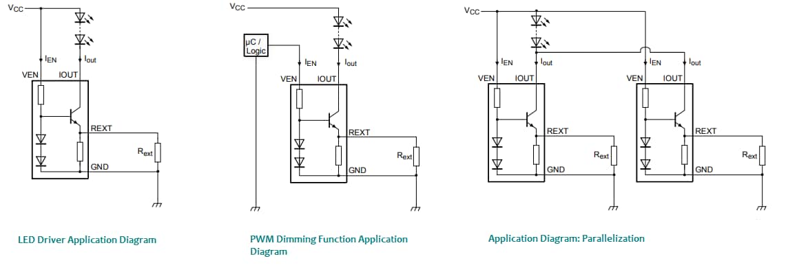 Application Circuit Diagram - Nexperia NCR32xZ NPN Low Side LED Drivers