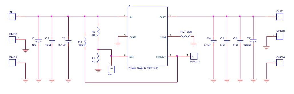 Schematic - Diodes Incorporated AP22653W6-EVM Evaluation Module