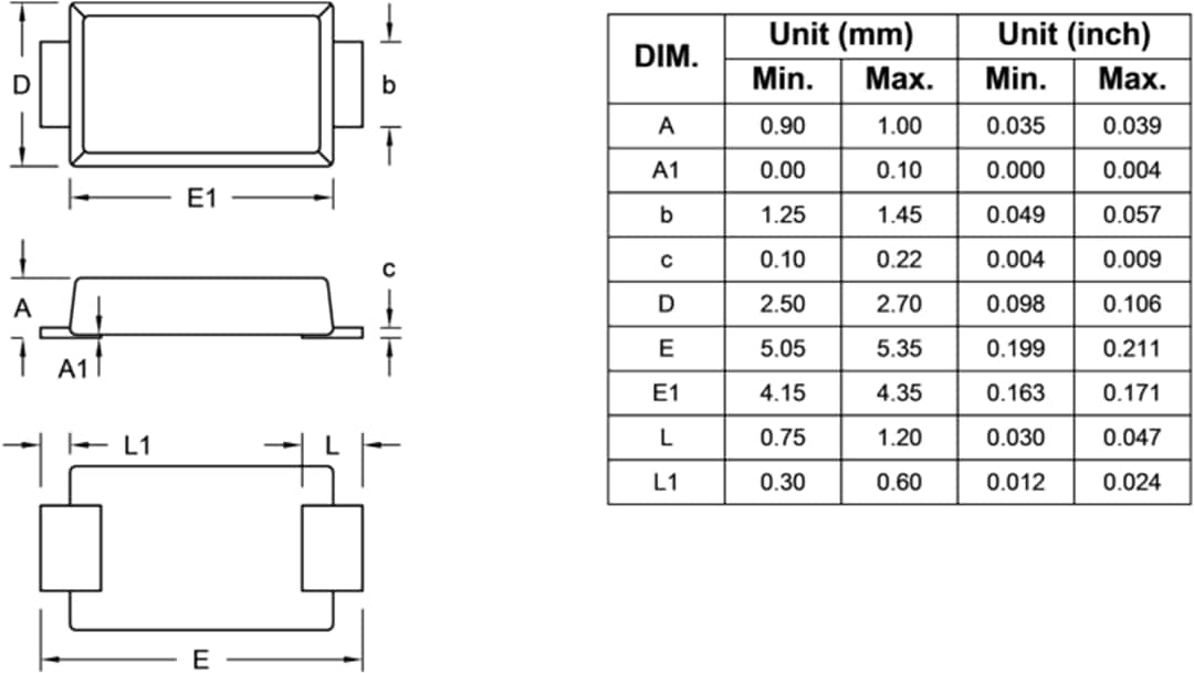 Taiwan Semiconductor HS1xAL & HS2xAL Surface Mount Rectifiers
