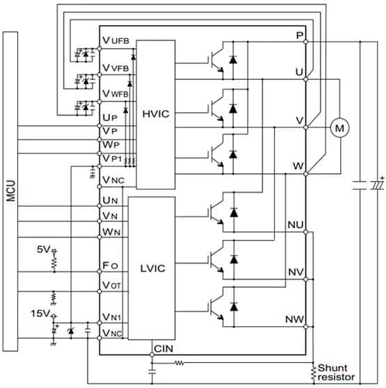 Application Circuit Diagram - Mitsubishi Electric DIPIPM™ Modules