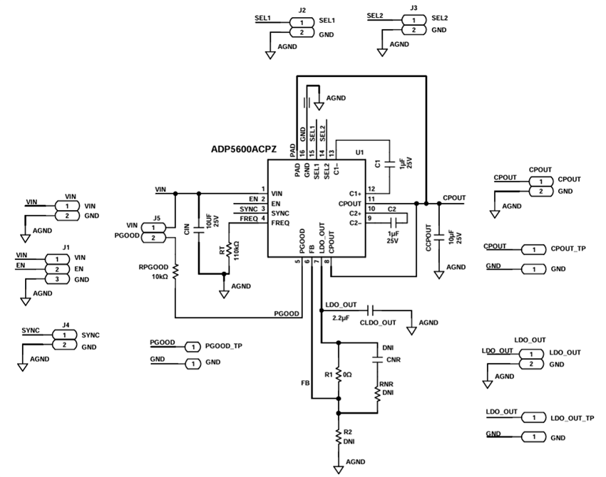 Schematic - Analog Devices Inc. ADP5600CP-EVALZ Evaluation Board
