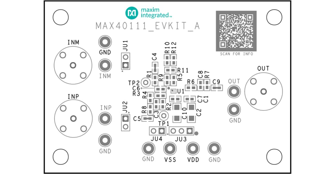 Mechanical Drawing - Analog Devices / Maxim Integrated MAX40110EVKIT & MAX40111EVKIT Evaluation Kits