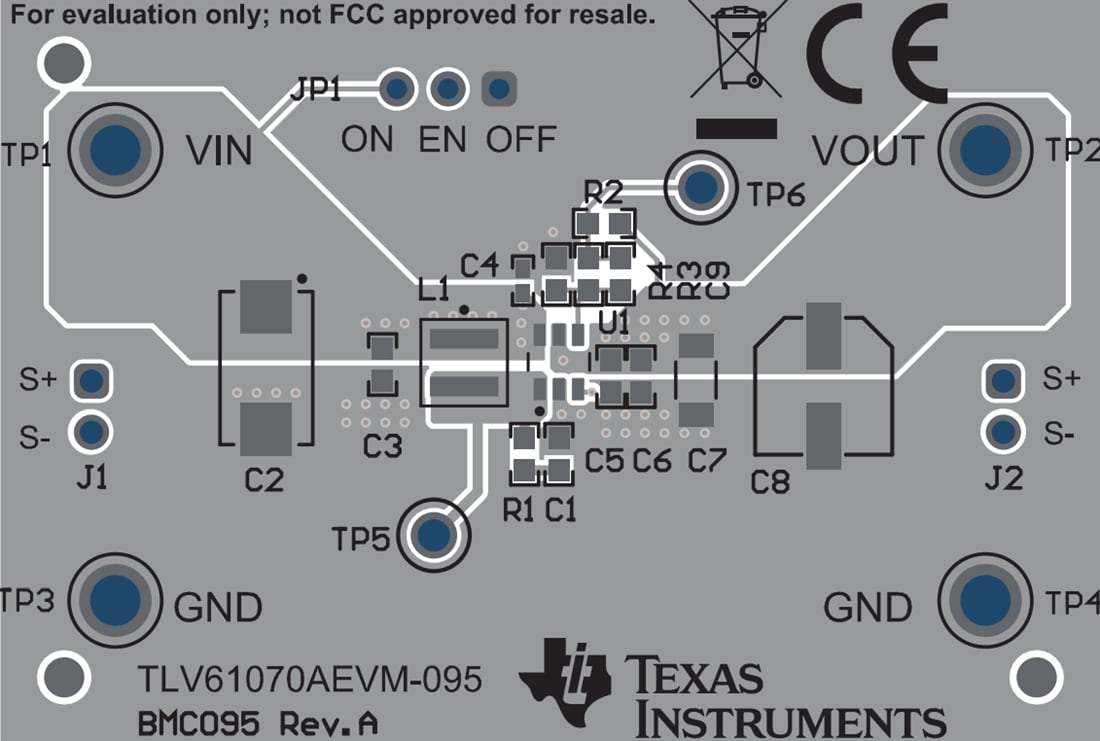 Mechanical Drawing - Texas Instruments TLV61070AEVM-095 Converter Evaluation Module