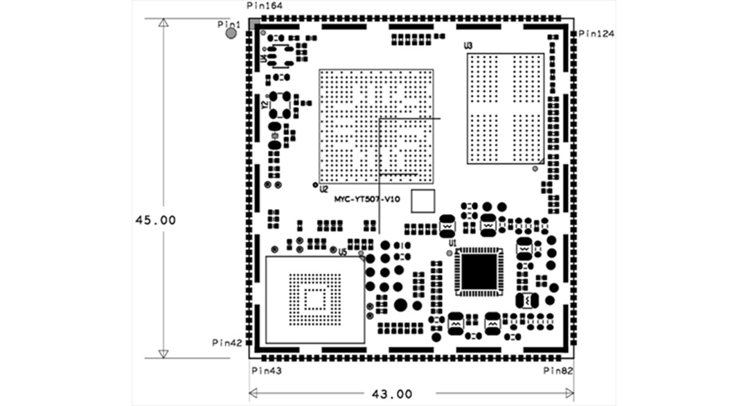 Mechanical Drawing - MYIR MYC-YT507H CPU Module