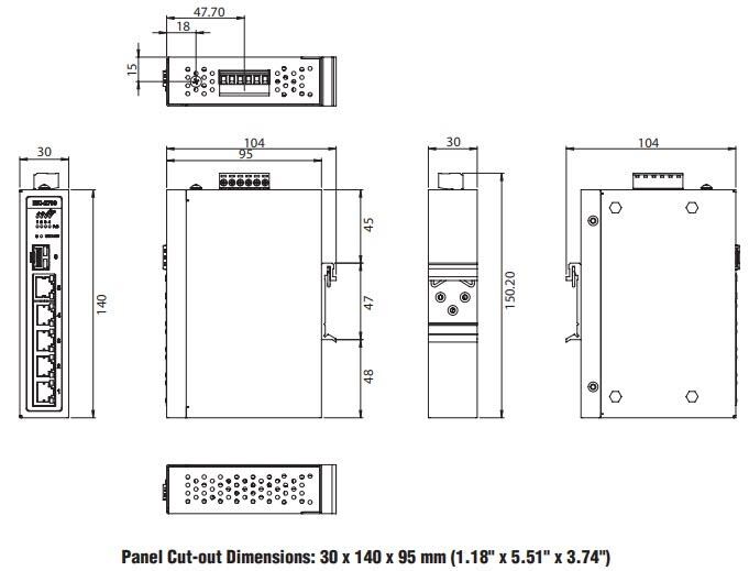 Advantech EKI-2706G-1GFPI Unmanaged Ethernet Switches