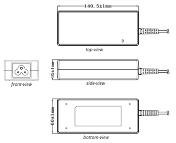 Mechanical Drawing - CUI Inc SDI120B Desktop Adapters