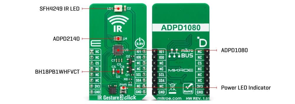 Mikroe MIKROE-5742 IR Gesture 3 Click