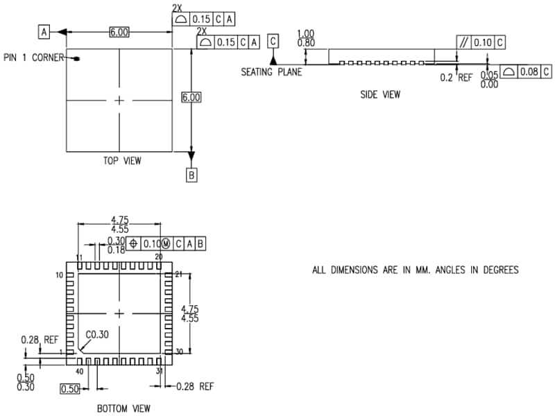 Mechanical Drawing - Renesas Electronics 8P34S2106A Fanout Buffer