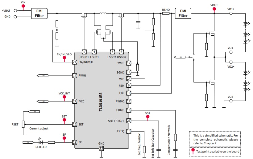 Schematic - Infineon Technologies TLD5191HB2W_EVAL Evaluation Board