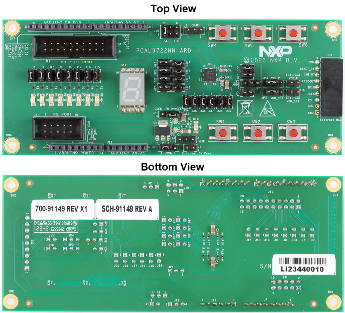 Mechanical Drawing - NXP Semiconductors PCAL9722HN-ARD I/O Expander Evaluation Board