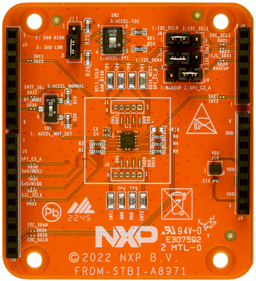 Mechanical Drawing - NXP Semiconductors FXLS8971 Sensor ToolBox Development Boards