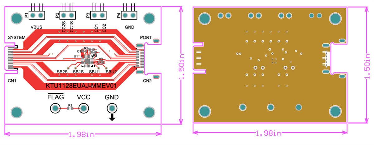 Mechanical Drawing - Kinetic Technologies KTU1128 Evaluation Kit