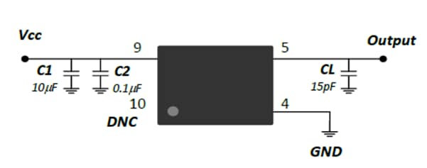 Application Circuit Diagram - ECS ECOC-7050 LVCMOS SMD OCXO Oscillators