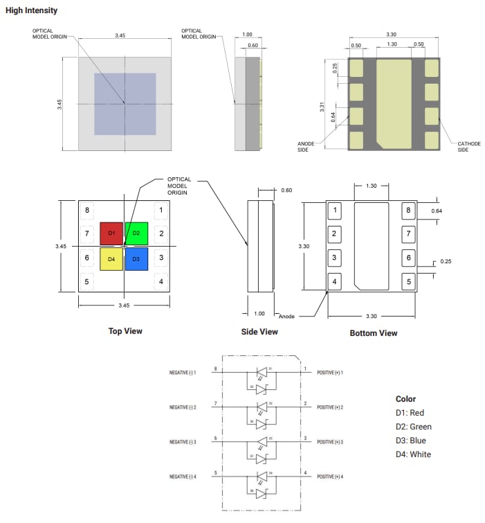 Mechanical Drawing - Cree LED XLamp® XP-L Color LEDs
