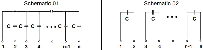 Schematic - Vishay / Techno TCN Thick Film Capacitor Networks