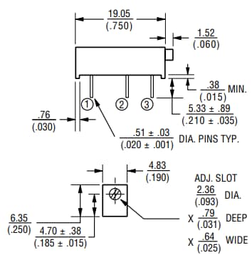 Bourns 3006 Series Trimpot® Trimming Potentiometers