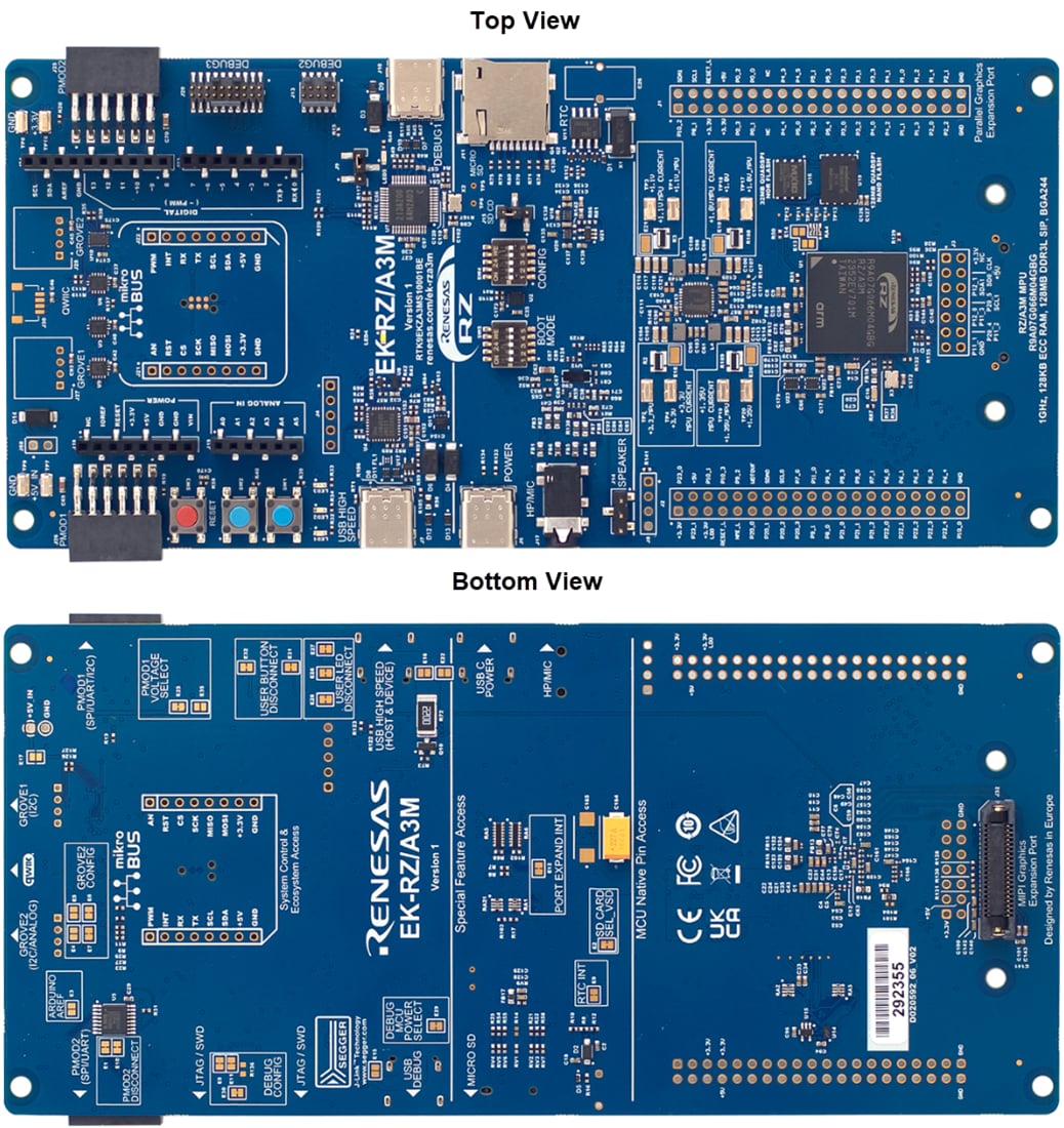 Mechanical Drawing - Renesas Electronics EK-RZ/A3M MPU Evaluation Kit