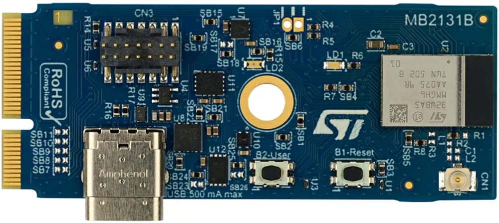 Mechanical Drawing - STMicroelectronics B-WBA5M-WPAN STM32WBA Connectivity Expansion Board
