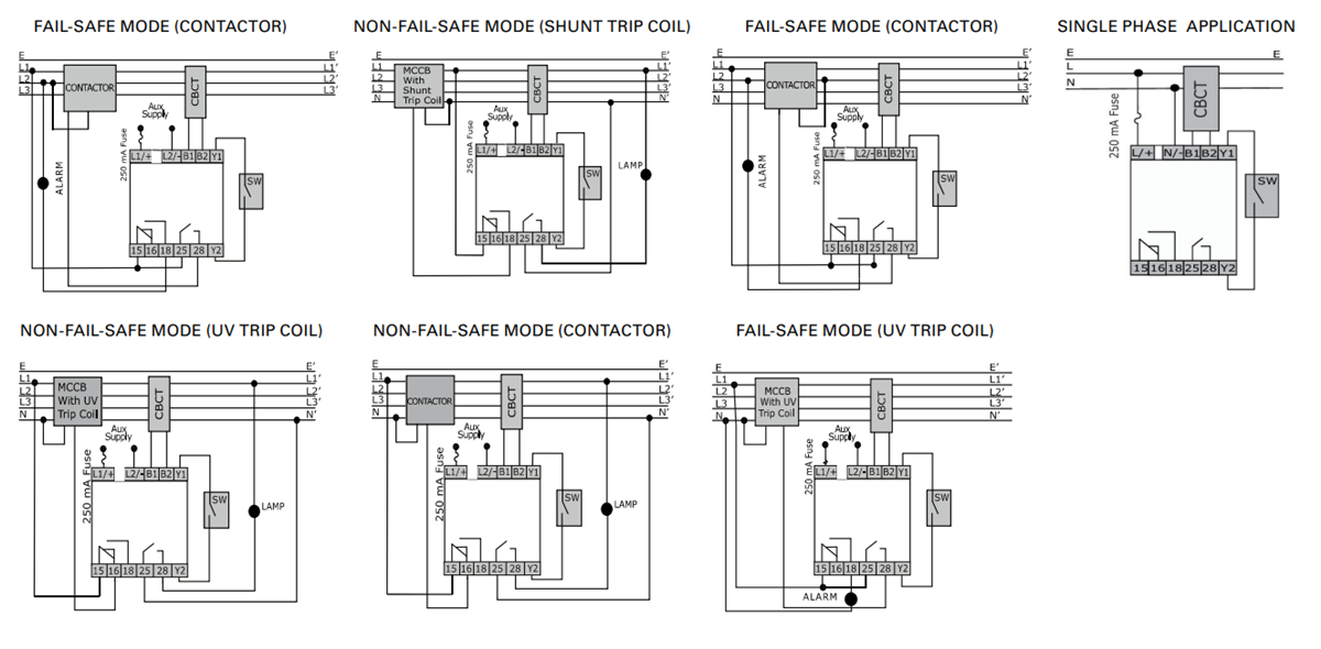 Mechanical Drawing - Littelfuse EL500 Single-Function Earth Leakage Relays