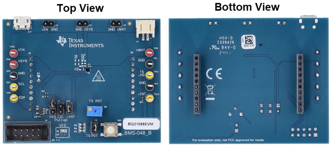 Mechanical Drawing - Texas Instruments bq21088EVM Battery Charger Evaluation Module