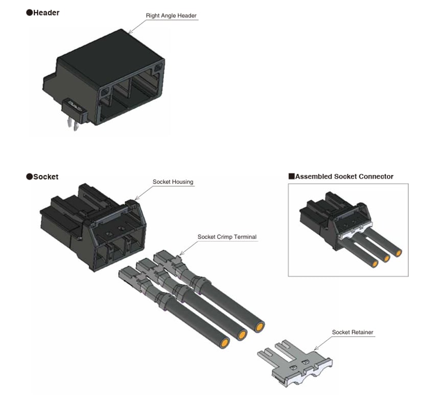 Mechanical Drawing - Hirose Electric HVH-280 Non-Waterproof Automotive Connectors