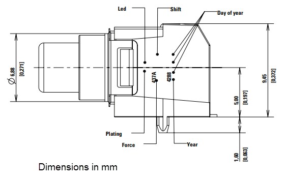 Mechanical Drawing - C&K Switches K5V Illuminated Tactile Switches