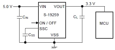 Application Circuit Diagram - ABLIC S-19259 Voltage Regulators