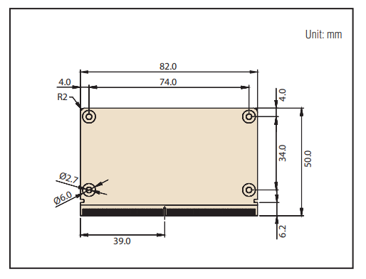 Mechanical Drawing - Advantech AOM-5521 AI-on-Module Nano