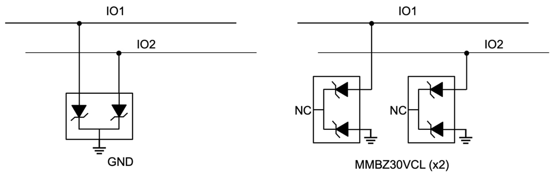 Application Circuit Diagram - Texas Instruments MMBZ30VCL/MMBZ30VCL-Q1 ESD Protection Diode