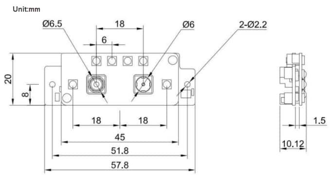 Mechanical Drawing - DFRobot AI Binocular 3D Vision Recognition Sensor