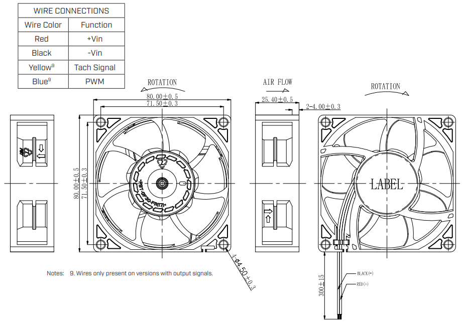 Mechanical Drawing - Same Sky 80mm DC Axial Fans