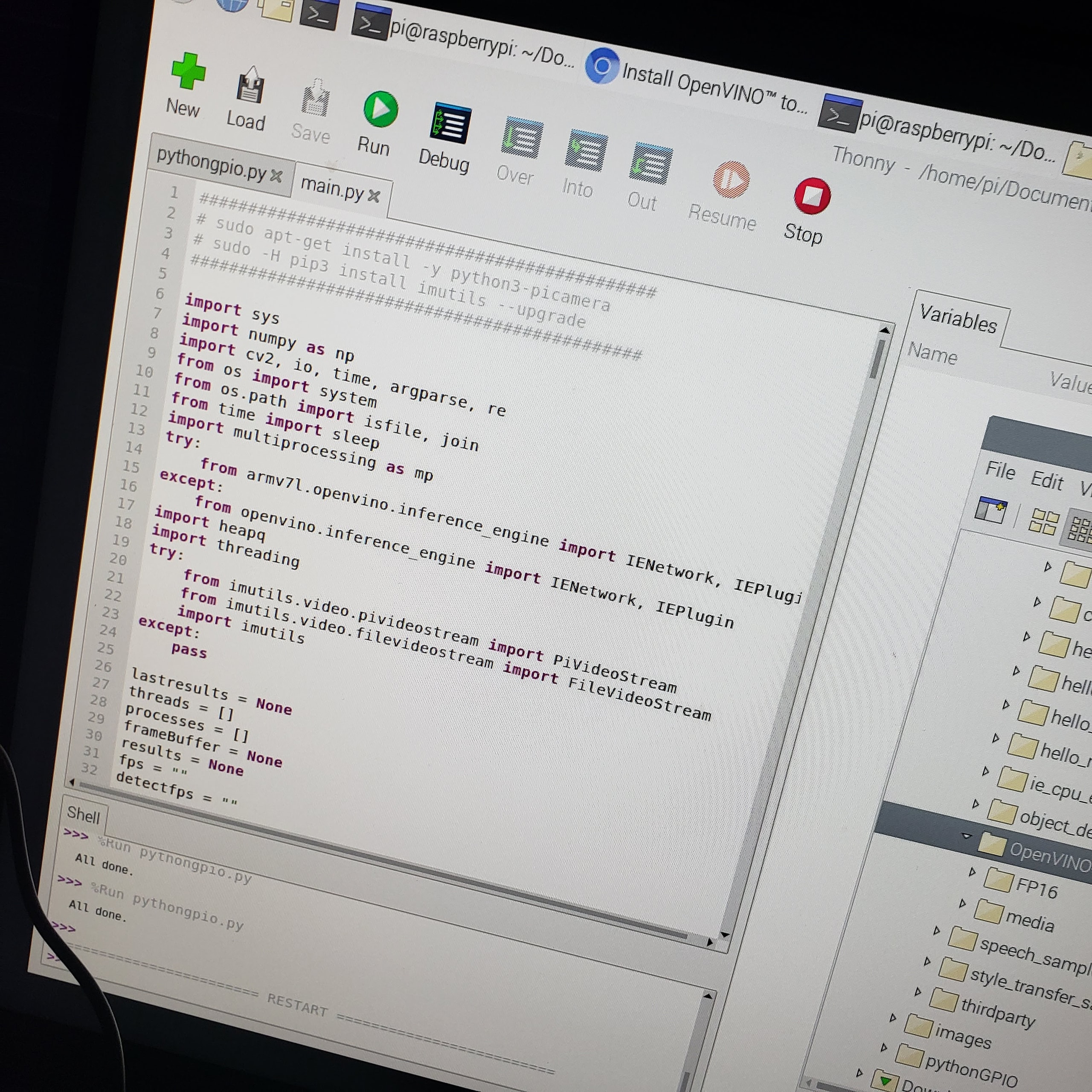 The default Raspbian OS provides all the tools needed to edit the Python script to suit the project to your needs.
