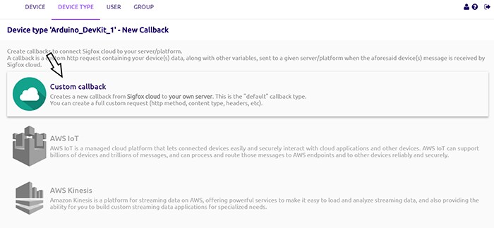 Device Settings - Custom callback