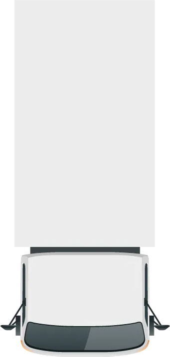 Box truck driving on road