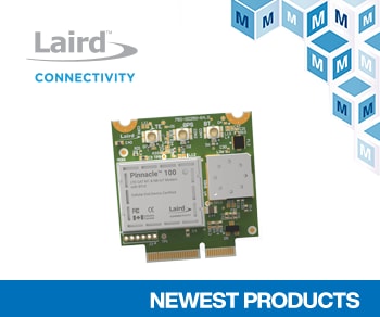 Now at Mouser: Laird Connectivity's Pinnacle 100 Series Modem for Combined Bluetooth 5 and Cellular IoT Applications